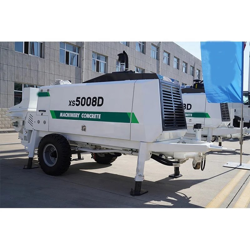 China 50m3/h Trailer Concrete Pump XS5008D HBT5008V 100m Pipe