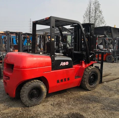 HANGCHA A50 5 Ton Secondhand Forklift Truck 4WD 3 Forks