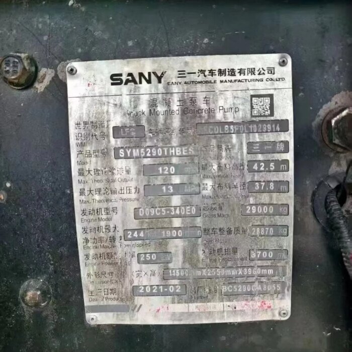 2021 Diesel Concrete Pump Truck 43m Vertical Reach High Efficiency - Image 6