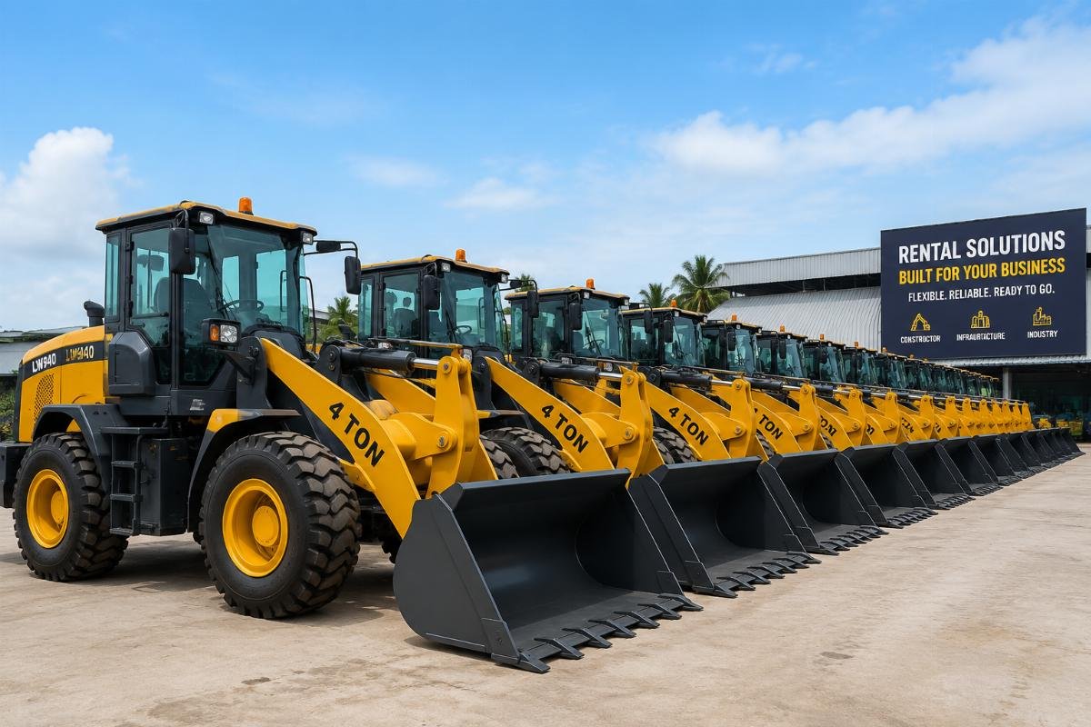 4 ton wheel loader fleet for rental operations A fleet of standardized 4 ton wheel loaders for a Southeast Asia rental operator