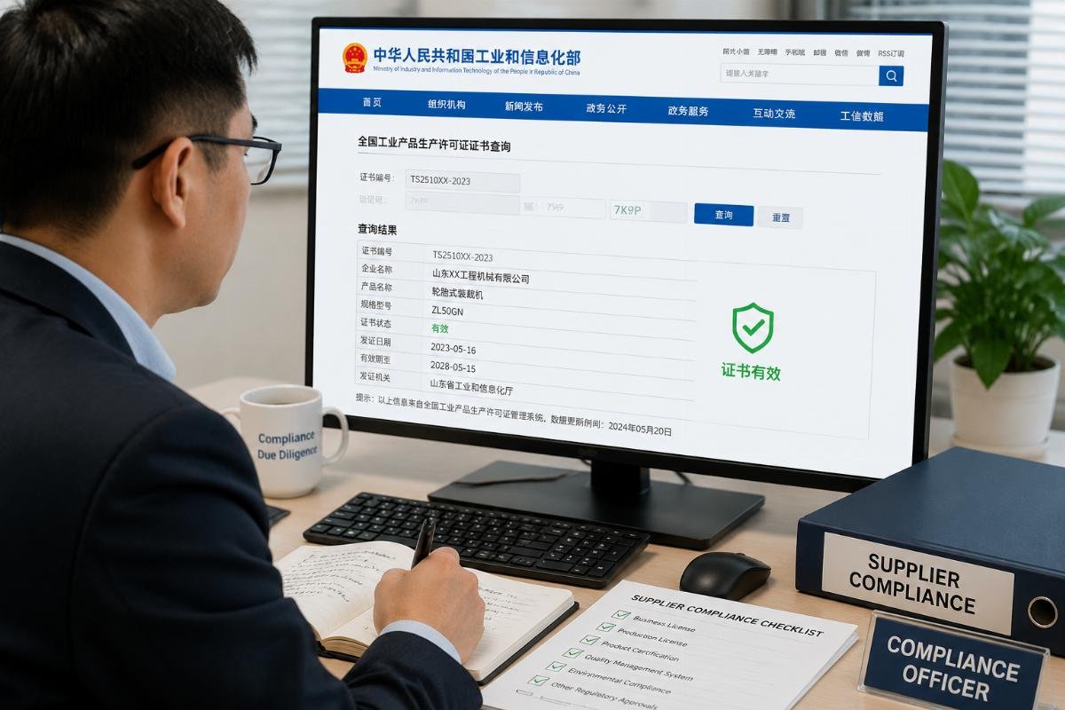 A compliance officer cross-referencing certification codes on an official regulatory website