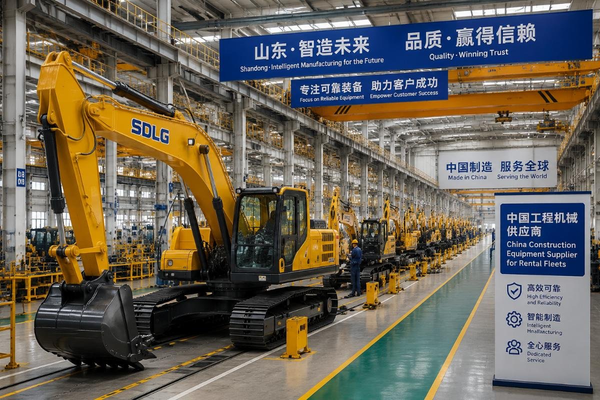 China construction equipment supplier for rental fleets A factory production line for construction equipment in Shandong, China