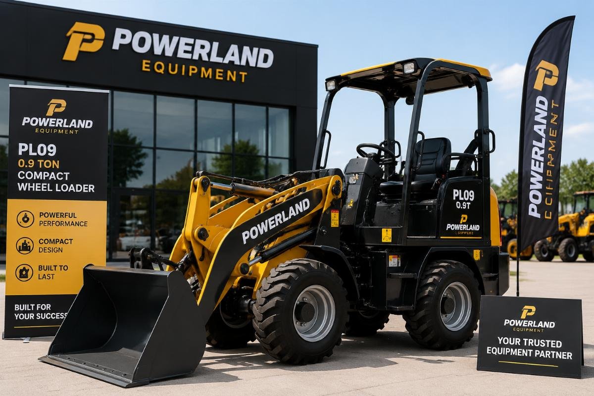 Custom branded compact wheel loader display