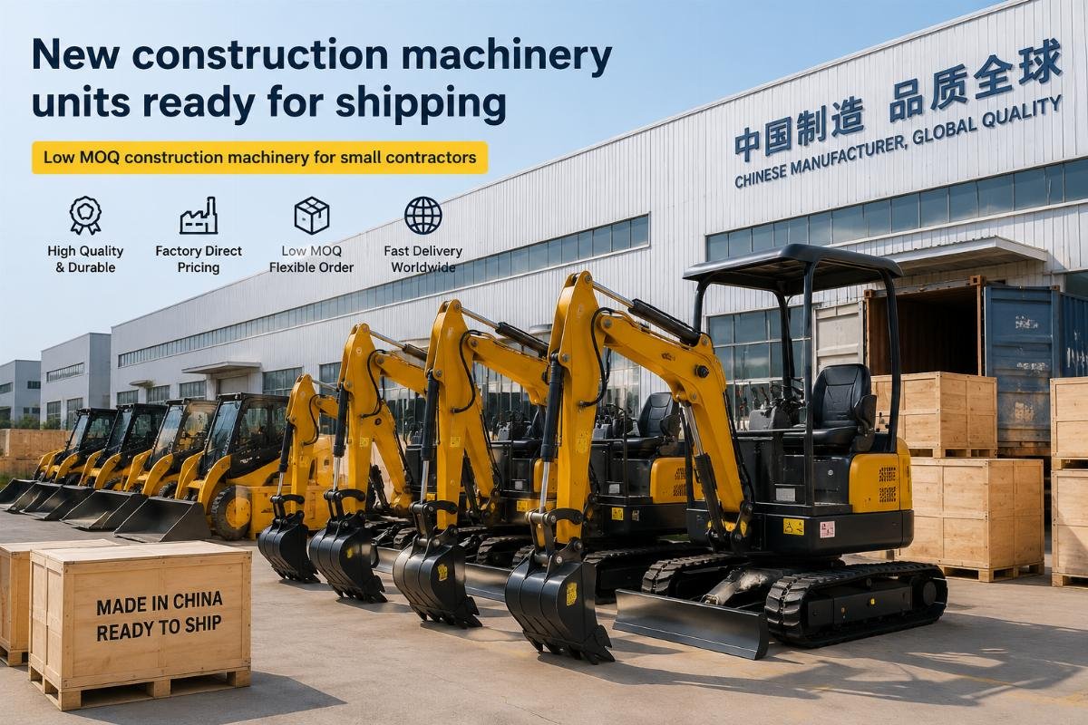 Low MOQ construction machinery for small contractors New construction machinery units ready for shipping at a Chinese manufacturer facility