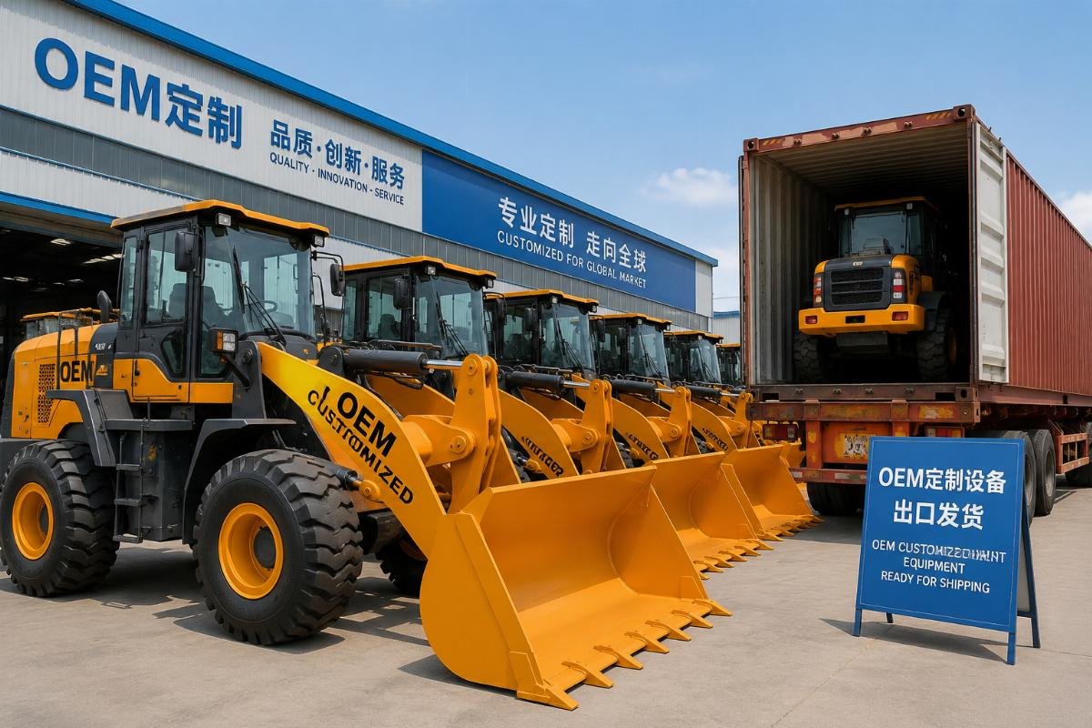 OEM customized construction equipment for global distribution Customized construction equipment ready for OEM order shipping at a Chinese factory yard